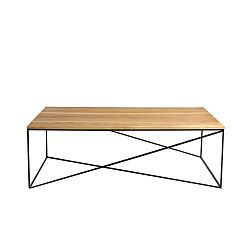 Konferenční stolek s černým podnožím a dubovou deskou Custom Form Memo, délka 140 cm