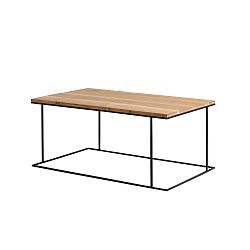 Konferenční stolek s černým podnožím a dubovou deskou Custom Form Walt, délka 100 cm