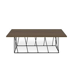 Konferenční stolek s deskou v dekoru ořechu a černýma nohama TemaHome Helix