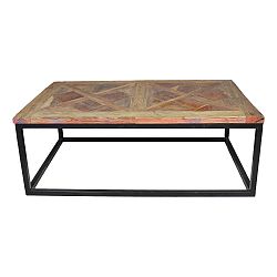 Konferenční stolek s deskou z teakového dřeva HMS collection Mosaic, 110 x 70 cm