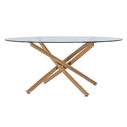 Konferenční stolek se skleněnou deskou Canett Luri, ø 80 cm