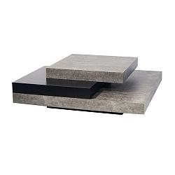 Konferenční stolek v betonovém dekoru s černými detaily TemaHome Slate