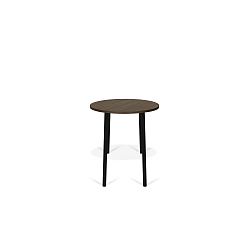 Konferenční stolek v dekoru ořechového dřeva s černými nohami TemaHome Ply, ø 50 cm