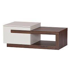 Konferenční stolek ve dřevěném dekoru s bílými detaily  Szynaka Meble Kashmir