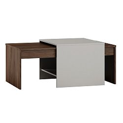 Konferenční stolek ve dřevěném dekoru s bílými detaily Szynaka Meble Pola