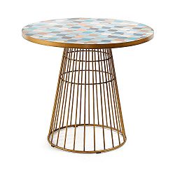 Konferenční stolek ve zlaté barvě La Forma Elsa, ø 90 cm