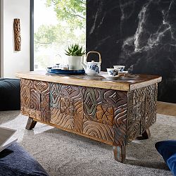 Konferenční stolek z recyklovaného dřeva Skyport CARVED