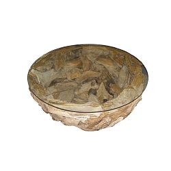 Konferenční stolek z teakového dřeva HSM collection Mara, ⌀ 80 cm