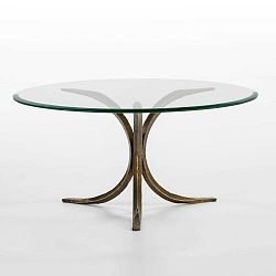 Konferenční stolek ze skla a železa Thai Natura, Ø 90 cm