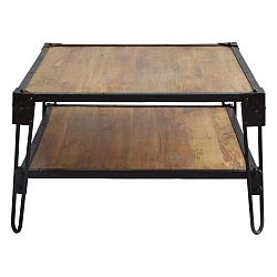 Konferenční stůl z mangového dřeva a recyklovaného kovu RGE Bangalor, 75 x 75 cm