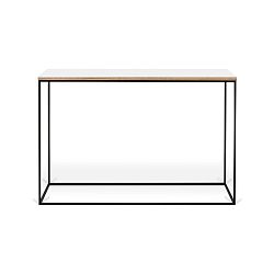 Konzolový stolek s bílou deskou a černýma nohama TemaHome Gleam