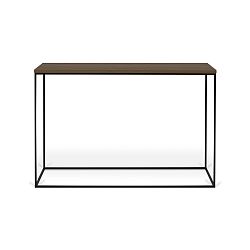 Konzolový stolek s deskou z ořechu a černýma nohama TemaHome Gleam