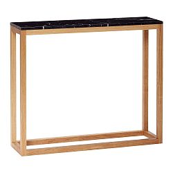 Konzolový stolek z dubového dřeva s černou mramorovou deskou Hübsch Marble