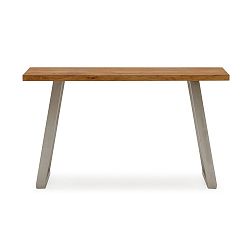 Konzolový stolek z kovu a dubového dřeva VIDA Living Trier