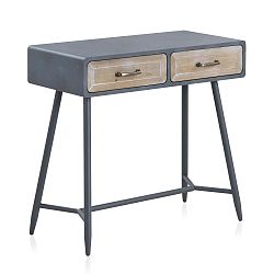 Konzolový stůl s šedými detaily a dvěma šuplíky Geese Rustico Duro