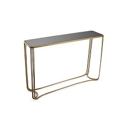 Konzolový stůl v černo-zlaté barvě z tvrzeného skla Versa Aux