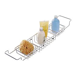 Koupelnový organizér na vanu z nerezové oceli Wenko Bringing, délka 58,5 cm