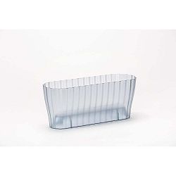 Kouřově šedý transparentní květináč Plastia Flowerbox, délka 38 cm