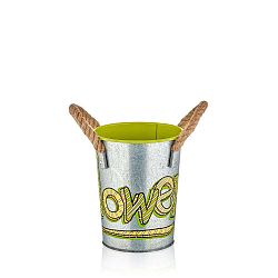 Kovová váza se zeleným detailem The Mia Fower, výška 21 cm