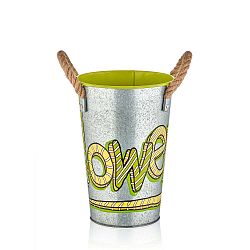 Kovová váza se zeleným detailem The Mia Fower, výška 30 cm