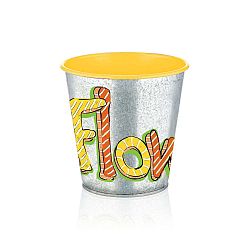 Kovová váza se žlutým detailem The Mia Fower, výška 15 cm