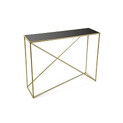Kovový konzolový stůl s deskou z tvrzeného skla Versa Erekle, výška 80 cm