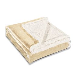 Krémová deka z mikrovlákna DecoKing Teddy, 170 x 210 cm
