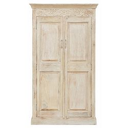 Krémová dvoudveřová dřevěná šatní skříň Støraa Kakoli