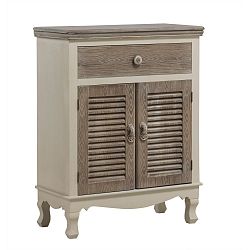 Krémová dvoudveřová komoda se zásuvkou Geese Shabby