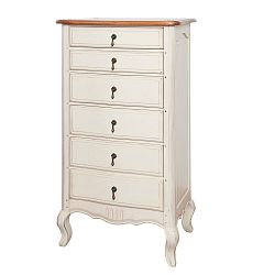 Krémová komoda z březového dřeva se 6 zásuvkami Livin Hill Verona