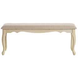 Krémová lavice z kaučukového dřeva Støraa Charles, 120 x 44 cm