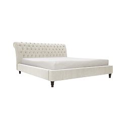 Krémová postel s černými nohami Vivonita Allon, 160 x 200 cm