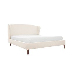 Krémová postel s přírodními nohami Vivonita Windsor, 180 x 200 cm