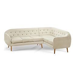 Kremová rohová trojmístná pohovka Scandi by Stella Cadente Maison Constellation, pravý roh