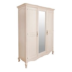 Krémová šatní skříň z březového dřeva se zrcadlem Livin Hill Verona