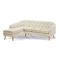 Krémová trojmístná pohovka Scandi by Stella Cadente Maison Constellation, levý roh