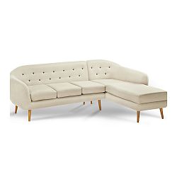 Krémová trojmístná pohovka Scandi by Stella Cadente Maison Constellation, pravý roh