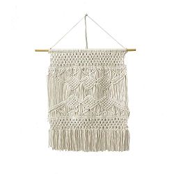 Krémově bílá závěsná dekorace ze 100% bavlny HF Living Macrame, 60 x 80 cm