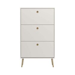 Krémově bílý botník se 3 zásuvkami Steens Soft Line