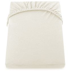 Krémové elastické prostěradlo DecoKing Nephrite, 140–160 cm