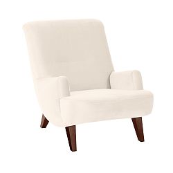 Krémové křeslo s hnědými nohami Max Winzer Brandford Suede