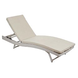 Krémové lehátko z umělého ratanu Santiago Pons Lounger