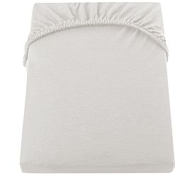 Krémové prostěradlo DecoKing Amber Collection, 200-220 x 200 cm