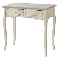 Krémový konzolový stolek z topolového dřeva se 2 zásuvkami Livin Hill Pesaro