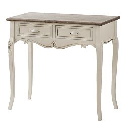 Krémový konzolový stolek z topolového dřeva se 2 zásuvkami Livin Hill Rimini