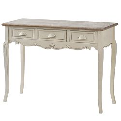 Krémový konzolový stolek z topolového dřeva se 3 zásuvkami Livin Hill Rimini
