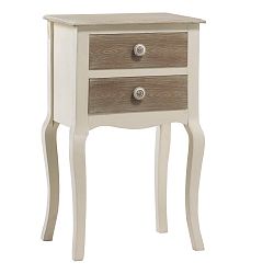 Krémový noční stolek se 2 zásuvkami Geese Shabby Chic