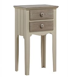 Krémový noční stolek se 2 zásuvkami Geese Shabby Deux