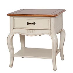 Krémový noční stolek z březového dřeva Livin Hill Verona