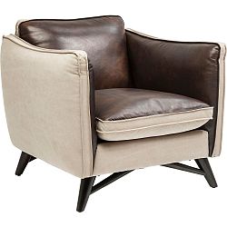 Křeslo s koženými detaily Kare Design Sessel Fashionista